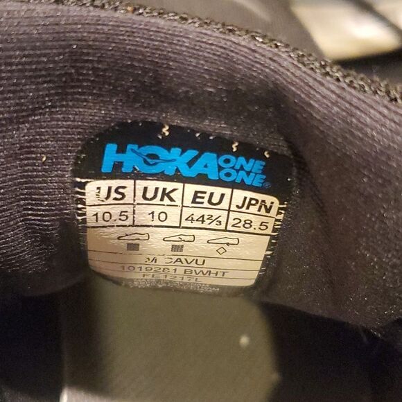 HOKA‎ ONE Cavu Black Running Shoes Mesh Upper - Size 10 1/2 - Picture 9 of 12